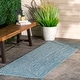 preview thumbnail 39 of 71, Nuloom Wynn Braided Indoor/Outdoor Area Rug 2'6" x 8' Runner - Aqua - Runner