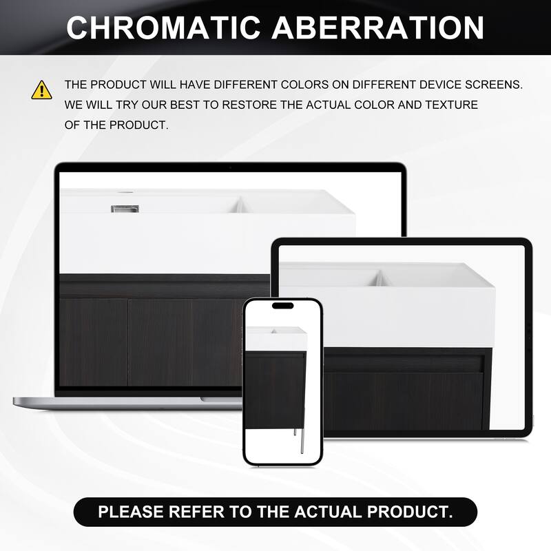 GDFStudio - Sydney Modern Freestanding Bathroom Vanity Cabinet with Double Resin Sink & 4-Soft Closing Doors - 60"