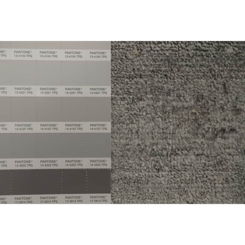 Hand Knotted Oriental Viscose Silk Carpet Tribal Animal Pictorial Greys & Charcoal Gabbeh Area Rug - 11' 9'' X 8' 11''