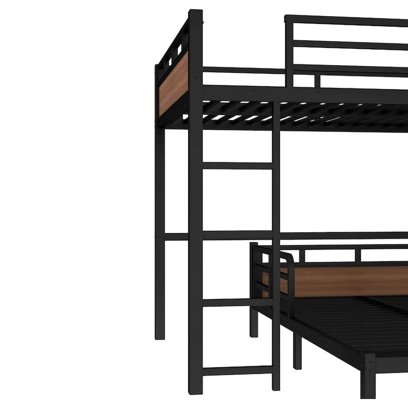 Metal High Loft Bed and Platform Bed, Heavy Duty Metal Bunk Bed Frame, Noise Free, Can be Converted into 2 Beds