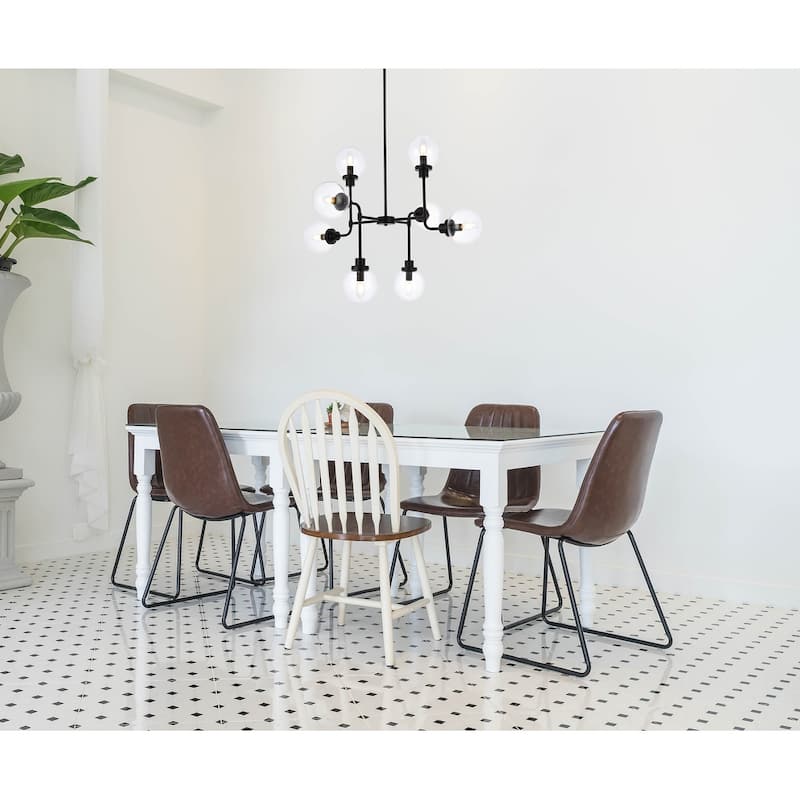 Hope 8 Light Pendant in with clear shade - 36 Inch