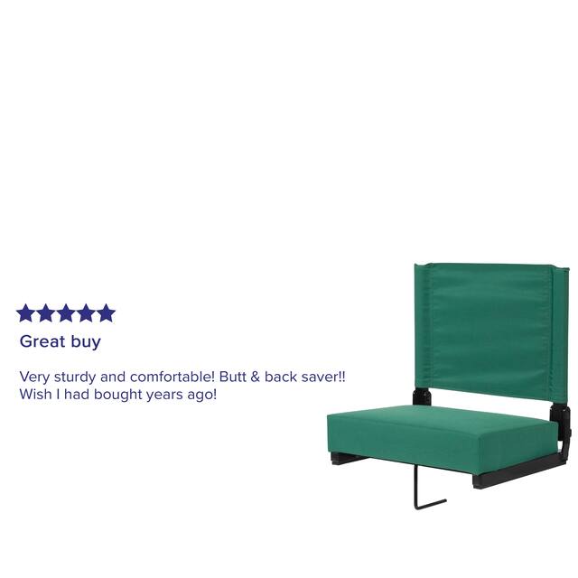 2 Pack 500 lb. Rated Lightweight Stadium Chair-Handle-Padded Seat