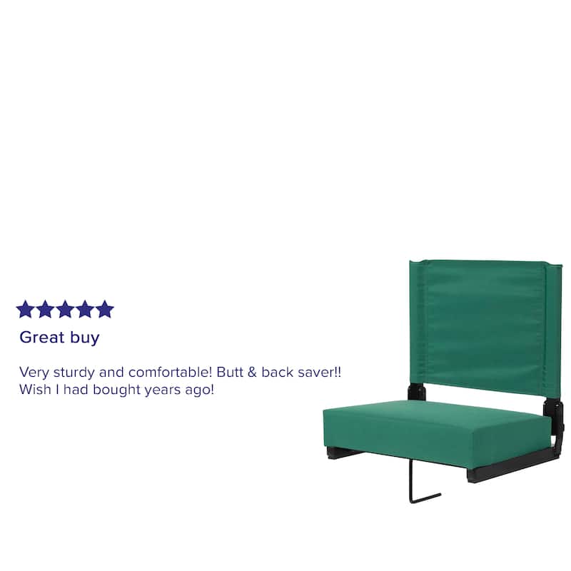 2 Pack 500 lb. Rated Lightweight Stadium Chair-Handle-Padded Seat