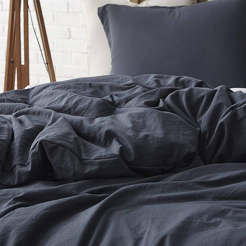 Natural Loft Oversized Comforter Set - Faded Black
