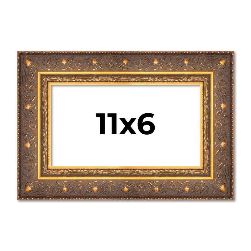 11x6 Frame Gold Real Wood Picture Frame