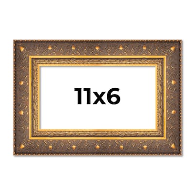 11x6 Frame Gold Real Wood Picture Frame