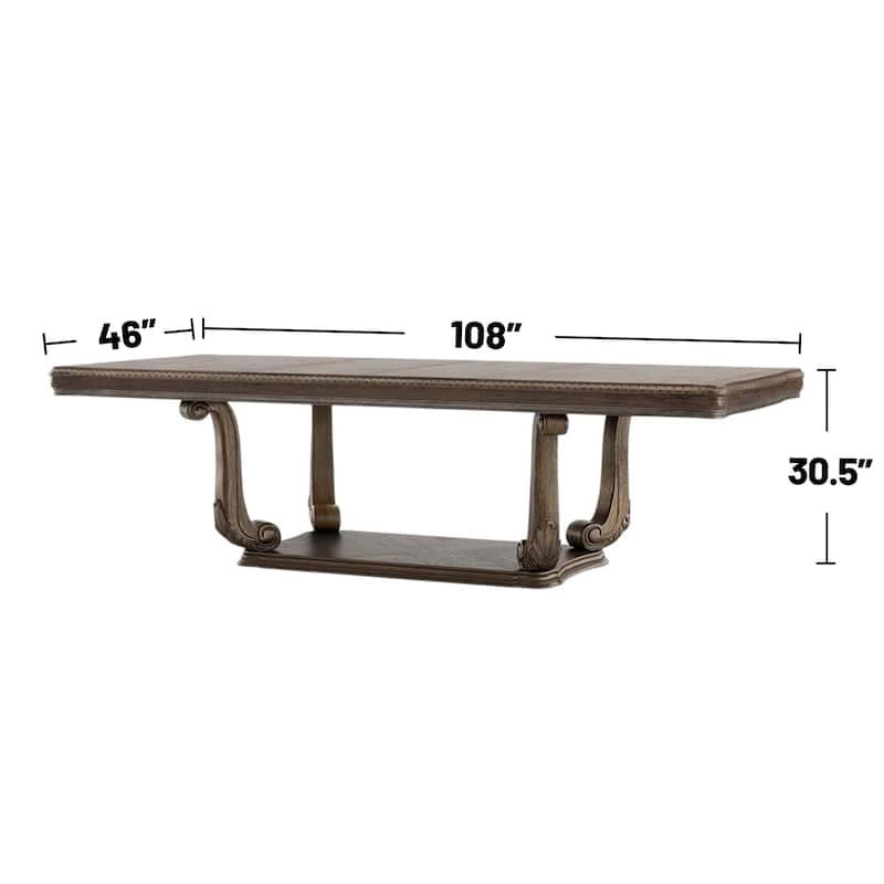 Rectangular Wooden Dining Table with Upholstered Seat in Weathered Oak and Beige