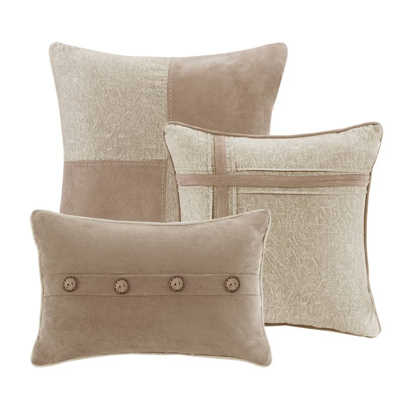 GDF Studio - Faux Suede Lodge Comforter Set with Decorative Pillows