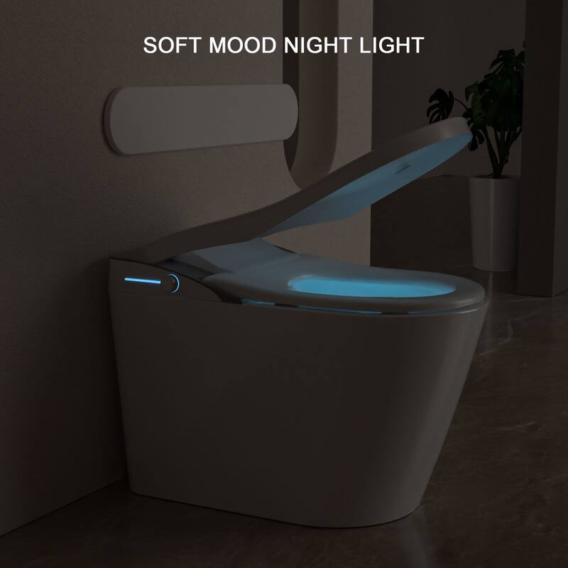 1-Piece 1.28 GPF Auto Single Flush Elongated Bidet Toilet Smart Toilet in White