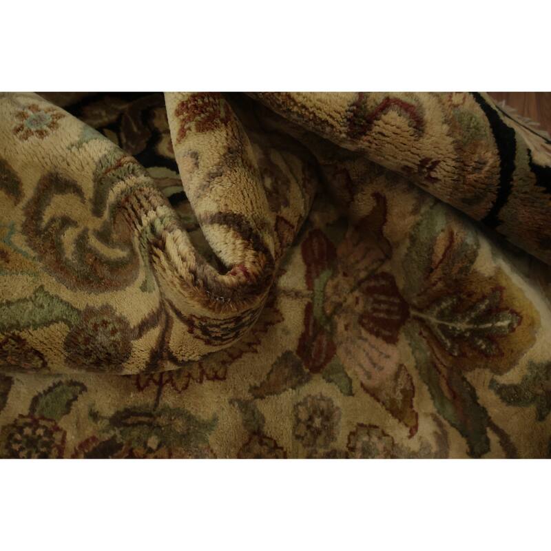 Hand Knotted Oriental 100% Wool Carpet Traditional All-Over Beige & Ivories Agra Area Rug - 5' 10'' X 5' 11''