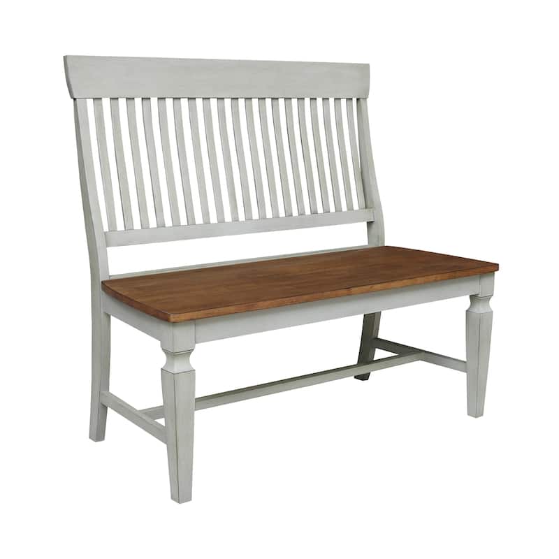 Solid Wood Vista Slatback Bench - Hickory/Stone