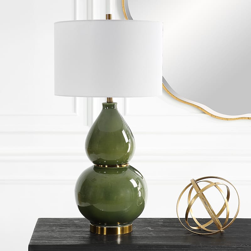 Uttermost Gourd Green Table Lamp - 31"H,   Shade 10"H x 15"Dia.