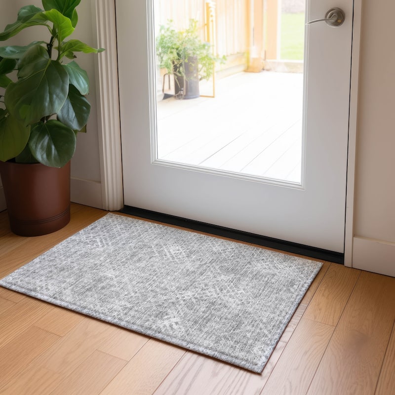 Machine Washable Indoor/ Outdoor Chantille Vintage Trellis Rug