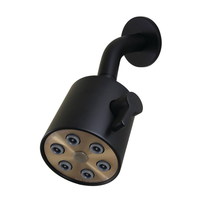 Kingston Brass Shower Scape 3" Round Raindrop Brass Shower Head with 5-3/8" Shower Arm - Matte Black