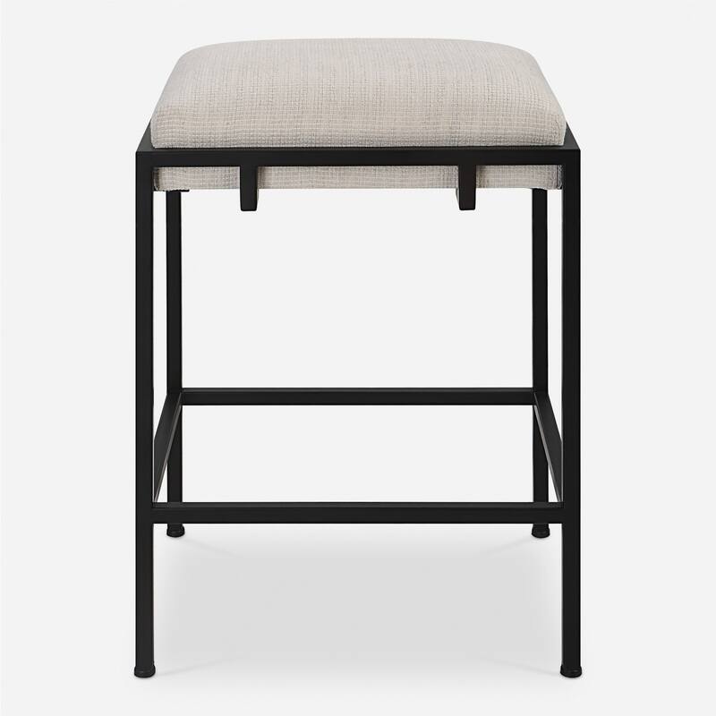 Upholstered Iron Counter Stool - 26.5" - Black and White
