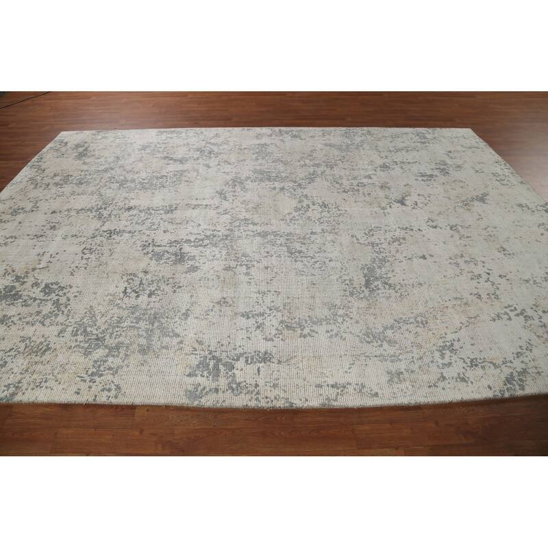 All-Over Abstract Indian Area Rug Hand-Knotted Wool Carpet - 8'0"x 11'5"