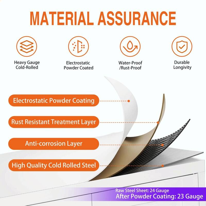 71" Tall Metal Wardrobe Cabinet with 2 Drawers, Hanging Rod, and 2 Doors, Wardrobe Closet with Shelf