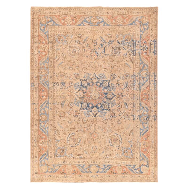 ECARPETGALLERY Hand-knotted Antalya Vintage Tan Wool Rug - 7'0 x 9'7