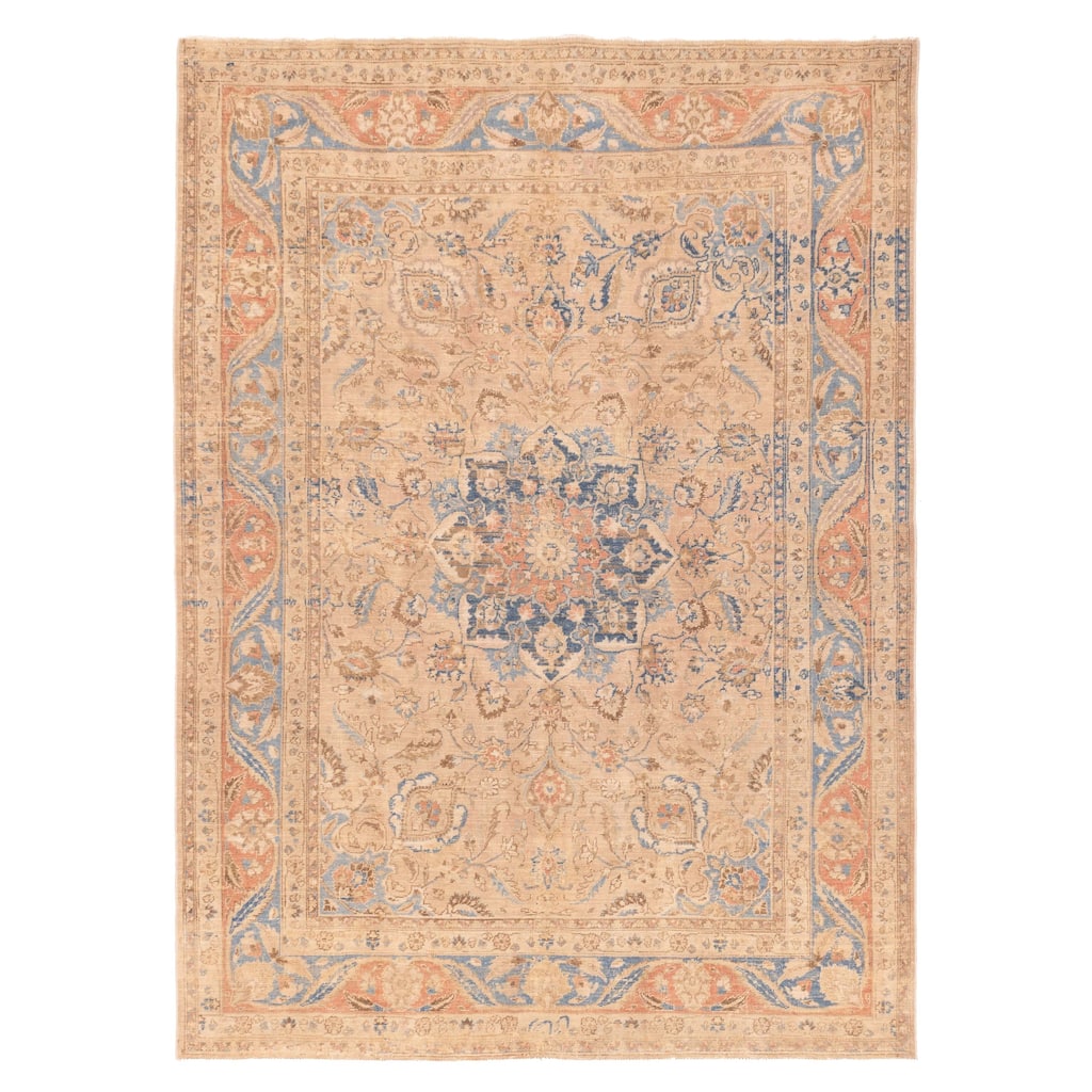 ECARPETGALLERY Hand-knotted Antalya Vintage Tan Wool Rug - 7'0 x 9'7