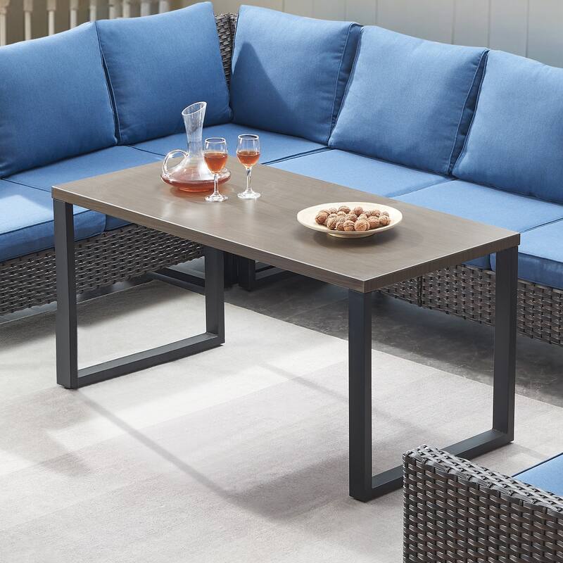 Gymojoy Modern Metal Outdoor Coffee Table/ Side Table - Coffee Table - Brown