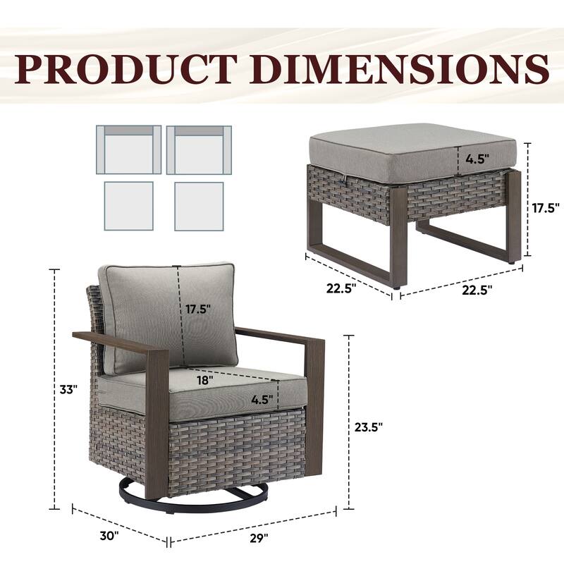 Gymojoy Outdoor Wicker Patio Furniture Chair Set