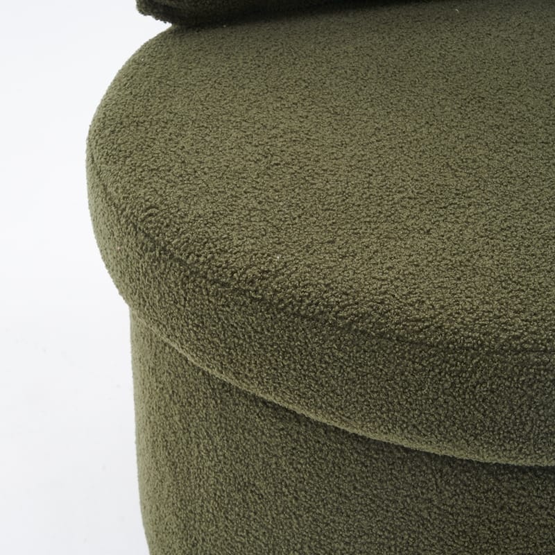 Modern Swivel Storage Chair With Back Cushion For Living Room