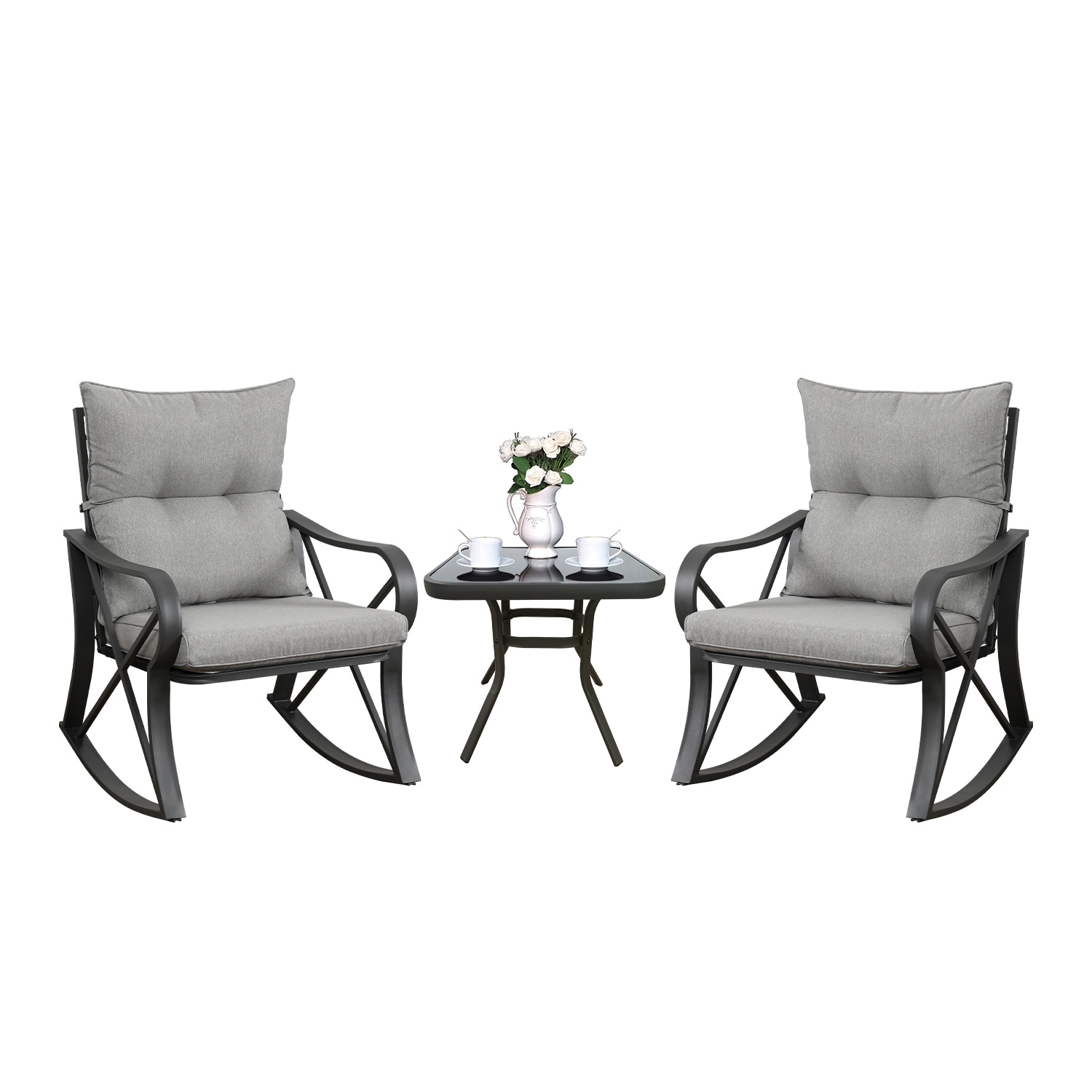 Cosiest 3 piece bistro set patio sales rocking chairs
