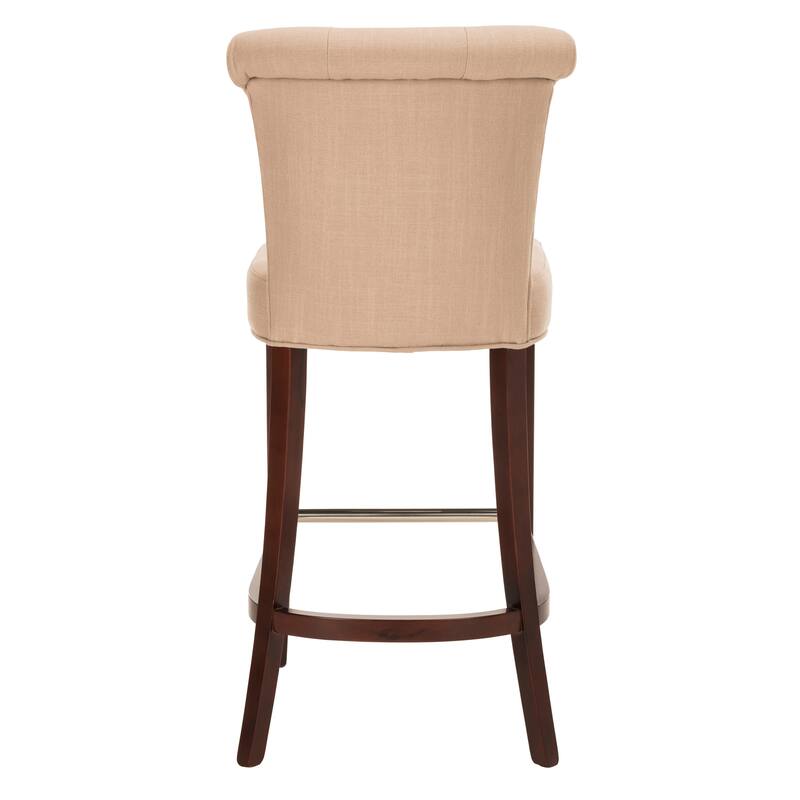 SAFAVIEH Alesia 29.7-inch Curved Back Mahogany Bar Stool - 19.6" x 24.2" x 43.7" - 20Wx24Dx44H
