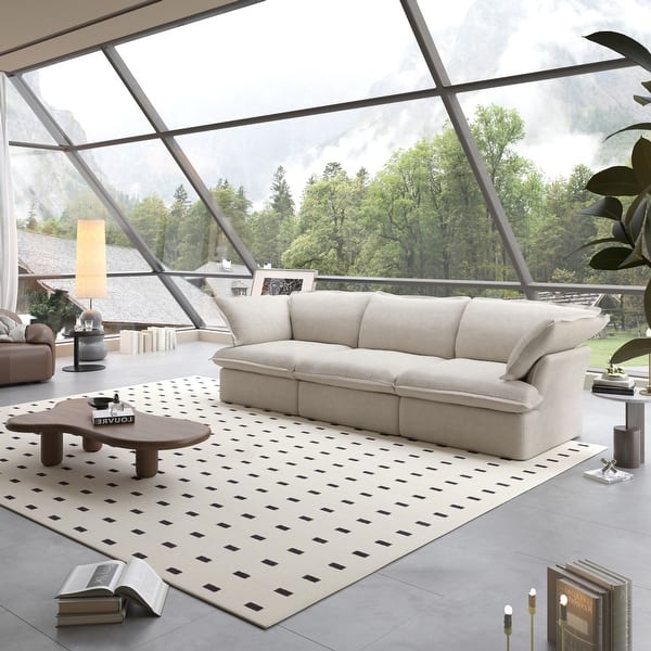 Modern Modular Sectional Sofa for Living Room 3 Seat, Comfy Convertible Sectional Sofas Couches
