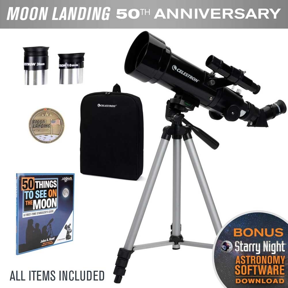 Celestron PowerSeeker 127EQ Newtonian Reflector Telescope with Smartphone  Adapter Limited Edition Apollo 11 50th Anniversary Bundle with  Commemorative Coin and Book Industrial & Scientific Telescopes