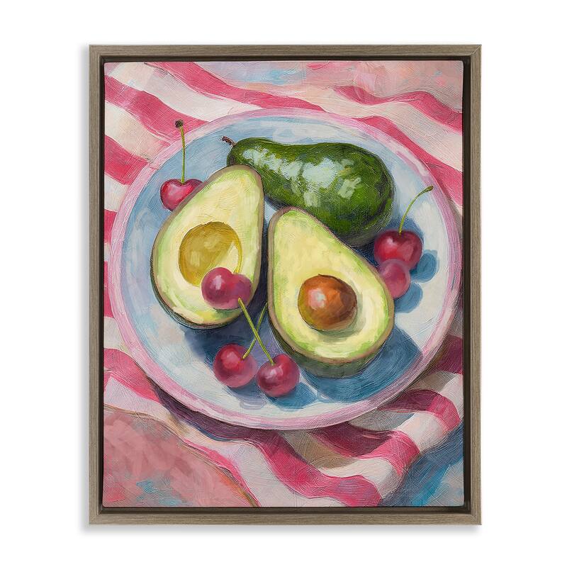 Stupell Avocado & Fruits Meal Framed Floater Canvas Wall Art Design By Lil' Rue - 25 x 31 - Brown