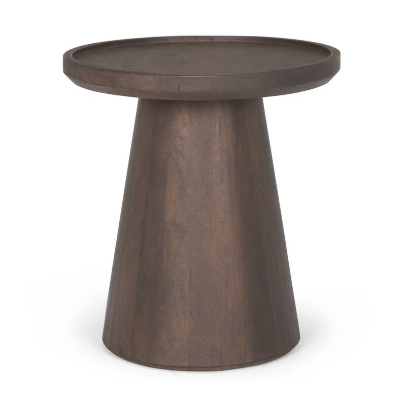 HomeRoots 19" Dark Brown Solid Wood Tray Table - 19.00 in. x 20.50 in. x 19.00 in.