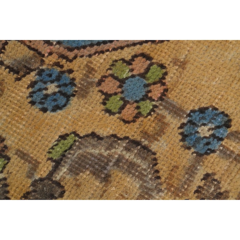 Hand Knotted Oriental 100% Wool Carpet Traditional Floral Green Tabriz Area Rug - 9' 6'' X 6' 7''