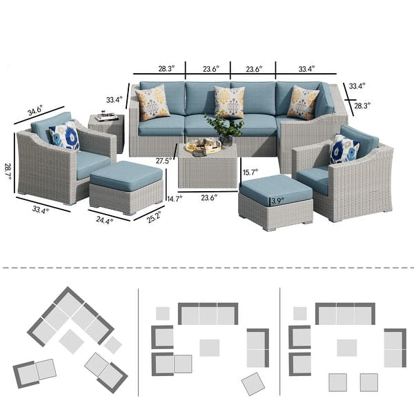 Corvus Martinka 11piece Grey Wicker Patio Furniture Chat Set On Sale