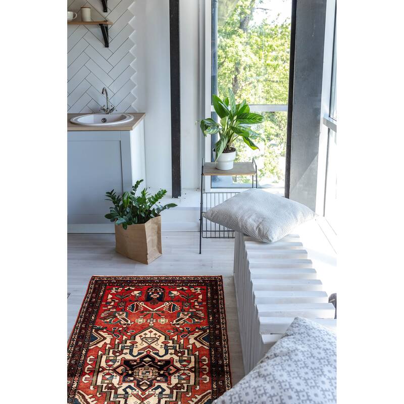 ECARPETGALLERY Hand-knotted Anadol Red Wool Rug - 3'5 x 7'0