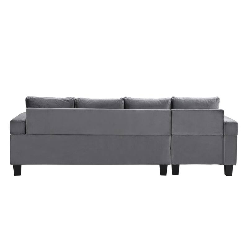 97.8'' Modern 4-Seat Sectional Sofa Set with Left-Hand Storage Chaise Lounge and Built-In Cup Holders for Living Room