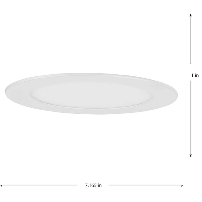 Everlume Collection 6 in. Satin White LED Low Profile Canless Recessed Downlight - 7.165 in x 7.165 in x 1 in