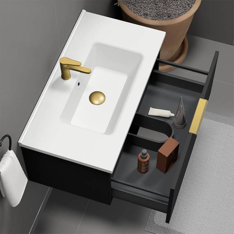 Nameeks Bodrum-3318-W Bodrum 33" Wall Mounted Single Basin Vanity Set