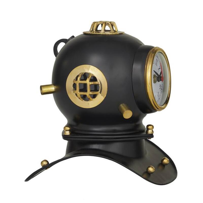 US Navy Mark V 8-inch Diving Helmet Coastal Decor Table Clock