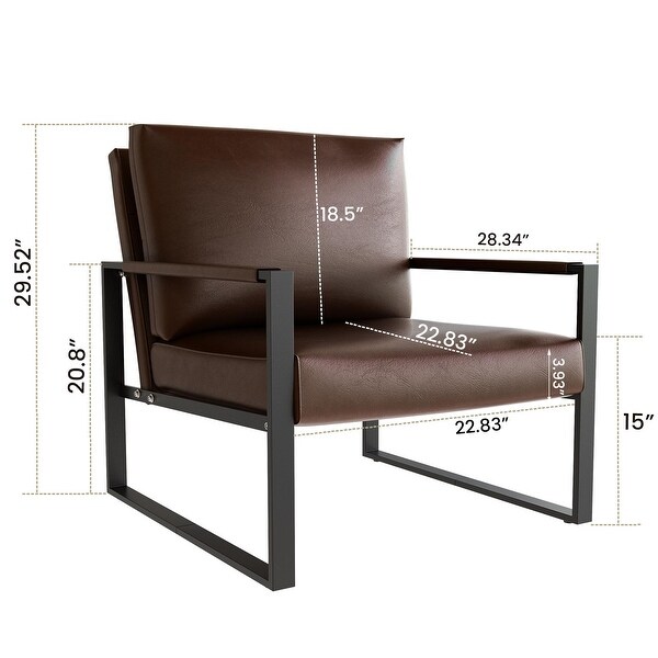 postmodern vintage レザー アームチェア ブラック Amazon.com: Artechworks Retro PU Leather Upholstered Lounge