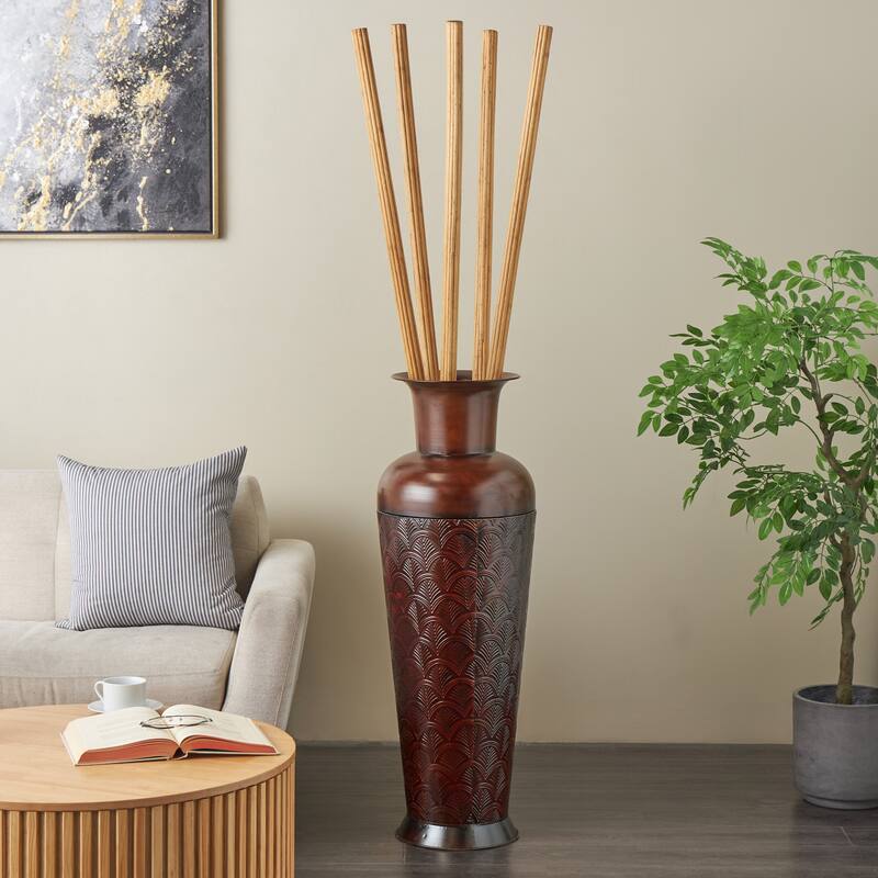 Bamboo Wood Tall Sticks Home Decor Natural Foliage - Set of 5 Brown - Roche River Decor
