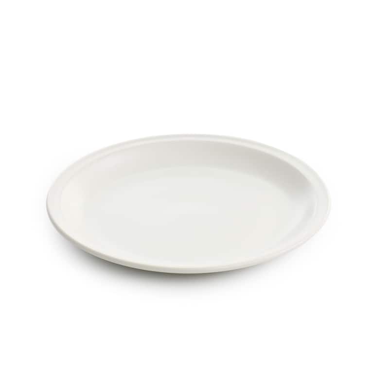 Modern White Round Stoneware Dinnerware Set 12 Pieces