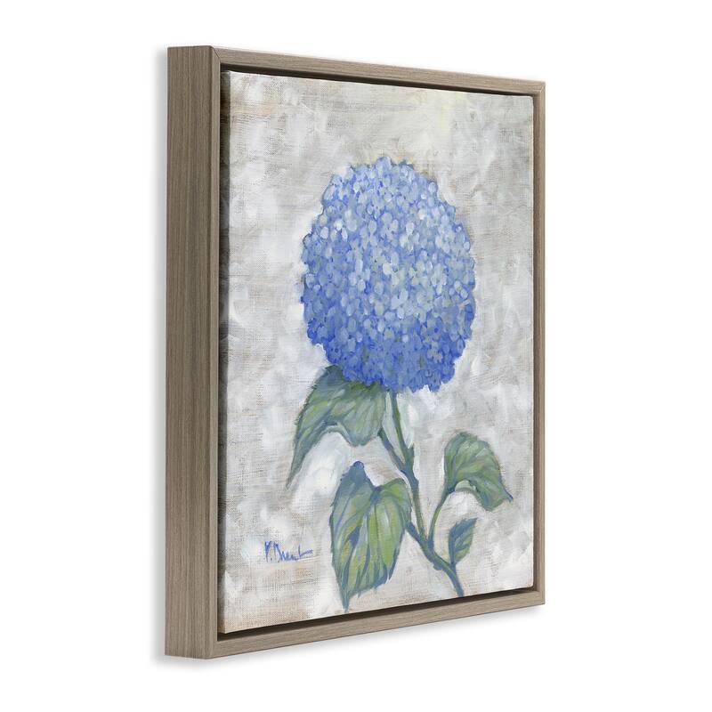 Stupell Round Blue Country Hydrangea Framed Floater Canvas Wall Art Design By Paul Brent