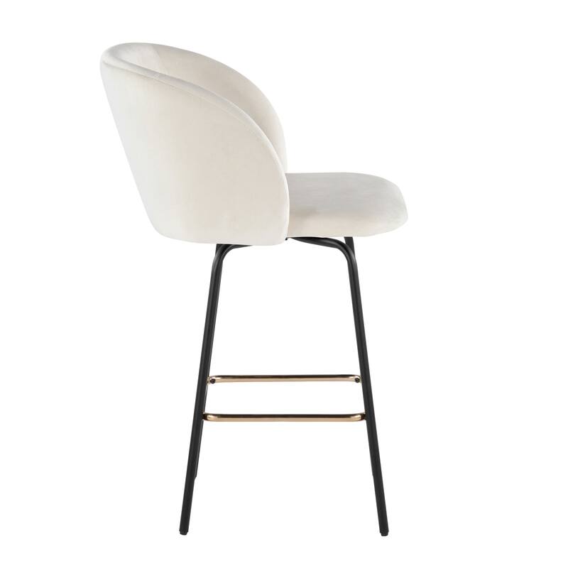 Silver Orchid Harding 26" Fixed-Height Swivel Counter Stool with Metal Legs (Set of 2)