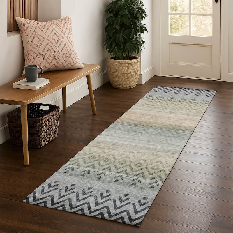 Premium Washable Super Soft Boho Ombre Mayfield Rug - Gray - 2'3" x 7'6"