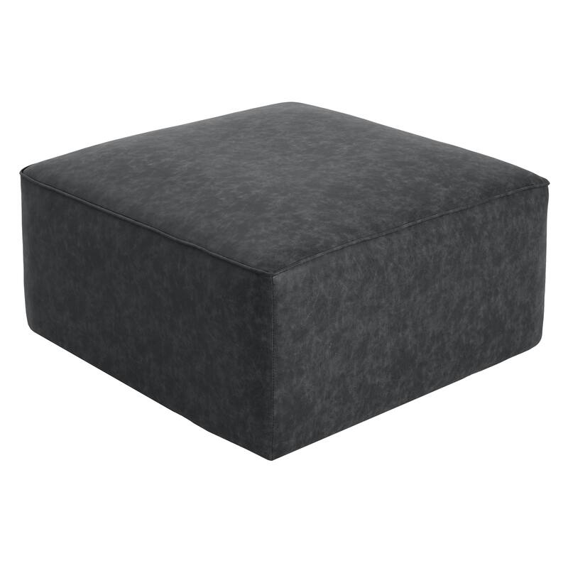 Roomfitters Square Upholstered Ottoman Coffee Table with Modern Low Profile Design
