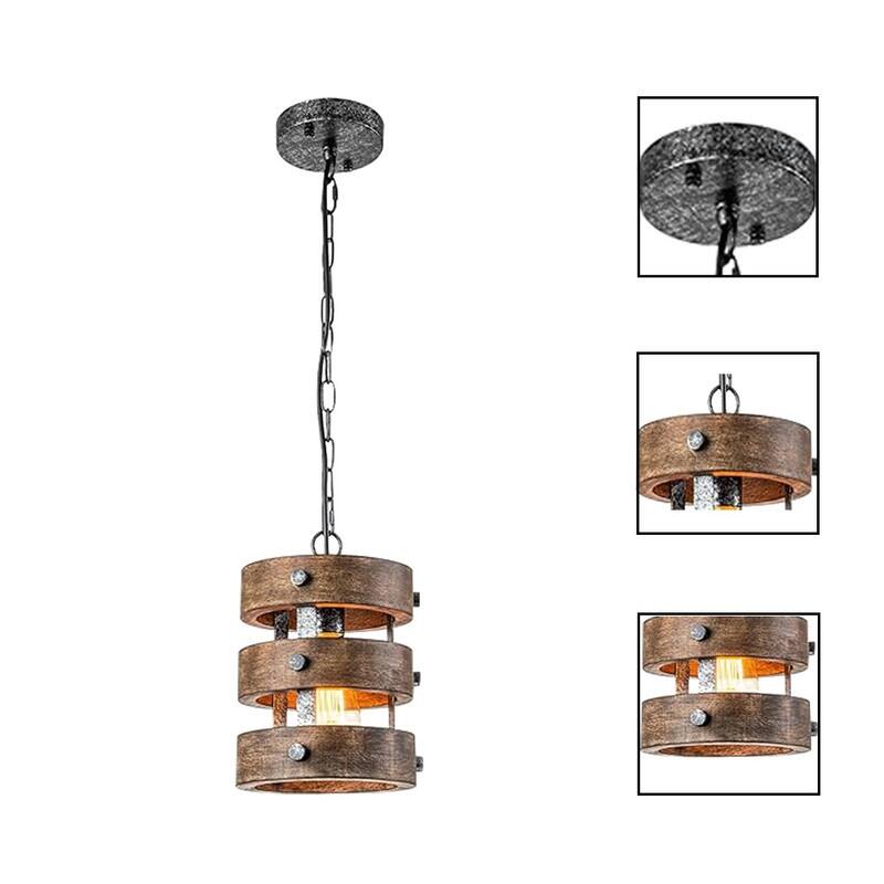 Farmhouse light bulb dark brown pendant lights wood, metal lights kitchen