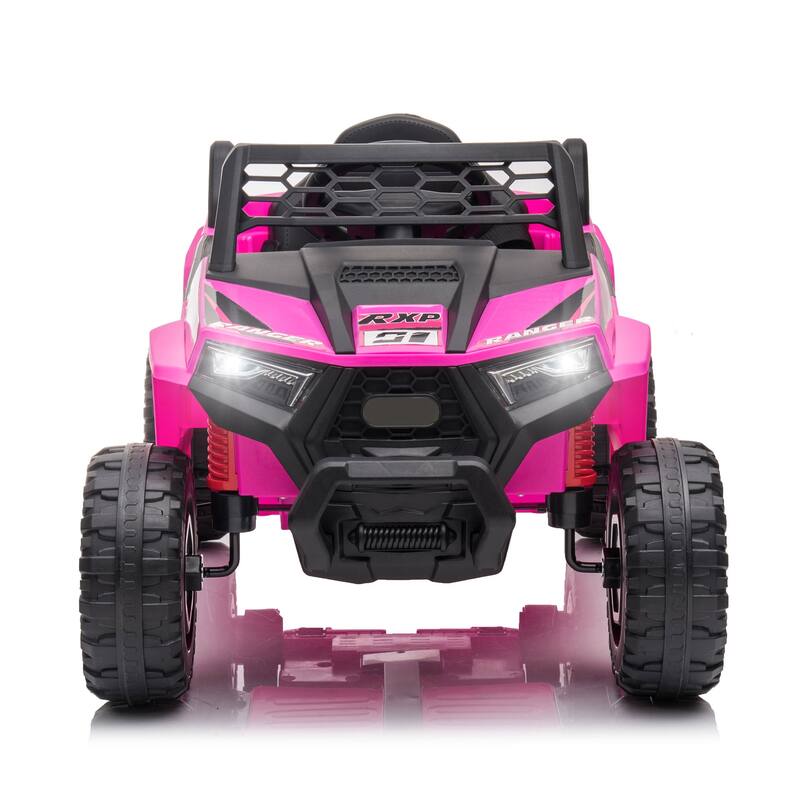 12V kids Ride On Mini UTV, Electric Car with Front LED Lights and Horn, Single Seat with a Safety Belt, Forward/Reverse Function