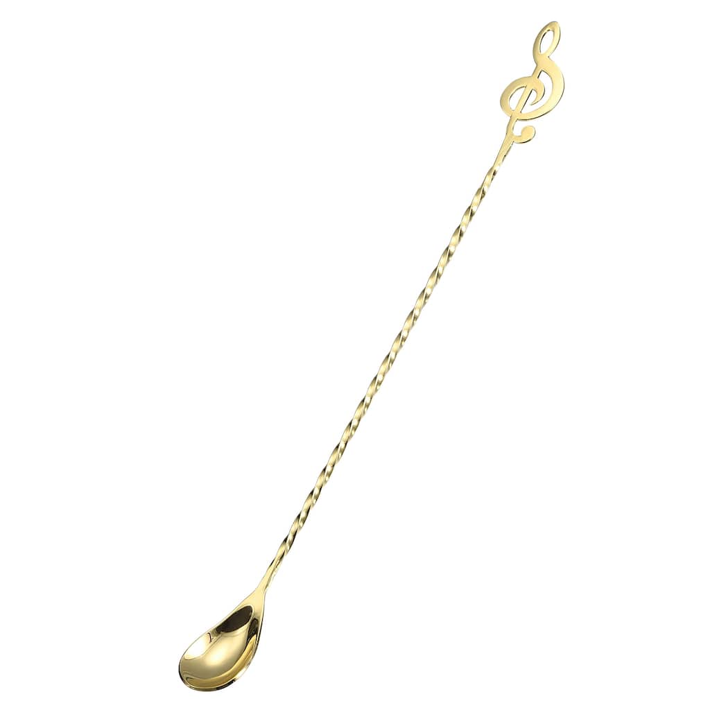 12-Inch Bar Spoon Cocktail Mixing Spoon with Note Spiral Pattern