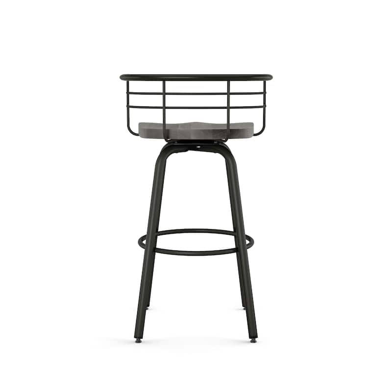 Amisco Brisk Swivel Counter Stool with Distressed Wood Seat